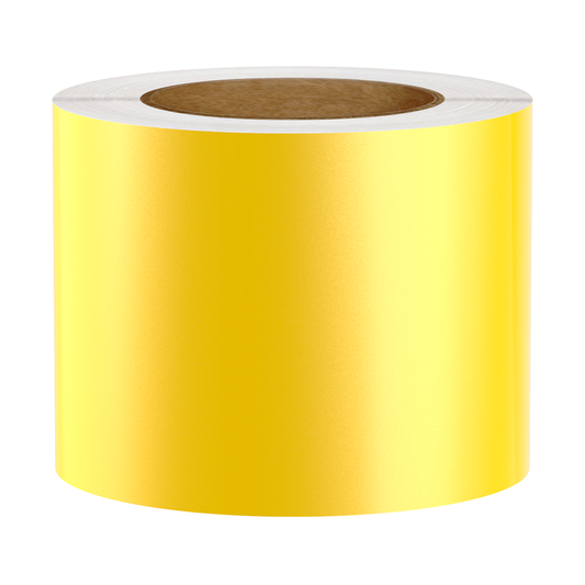 Reflective Vinyl Label Tape For Zebra Printers, Yellow, 4.00" x 150' (Sold as 2-Pack of 75' Rolls)