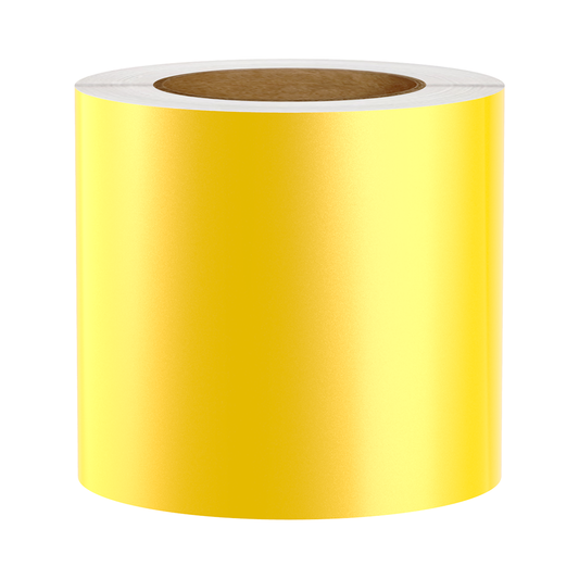 Reflective Vinyl Label Tape For Zebra Printers, Yellow, 4.75" x 150' (Sold as 2-Pack of 75' Rolls)