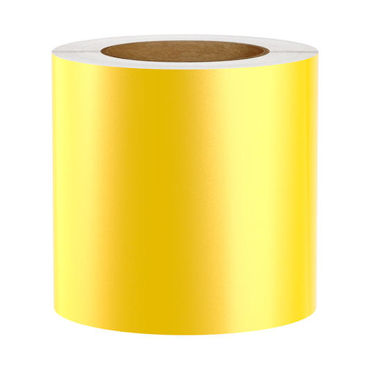 Reflective Vinyl Label Tape For Zebra Printers, Yellow, 5.00" x 150' (Sold as 2-Pack of 75' Rolls)