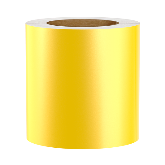 Reflective Vinyl Label Tape For Zebra Printers, Yellow, 5.25" x 150' (Sold as 2-Pack of 75' Rolls)
