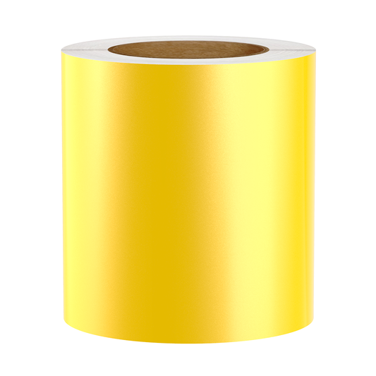 Reflective Vinyl Label Tape For Zebra Printers, Yellow, 5.50" x 150' (Sold as 2-Pack of 75' Rolls)