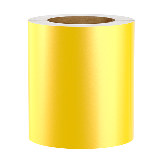 Reflective Vinyl Label Tape For Zebra Printers, Yellow, 5.75" x 150' (Sold as 2-Pack of 75' Rolls)