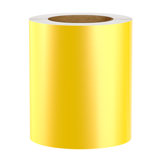 Reflective Vinyl Label Tape For Zebra Printers, Yellow, 6.00" x 150' (Sold as 2-Pack of 75' Rolls)