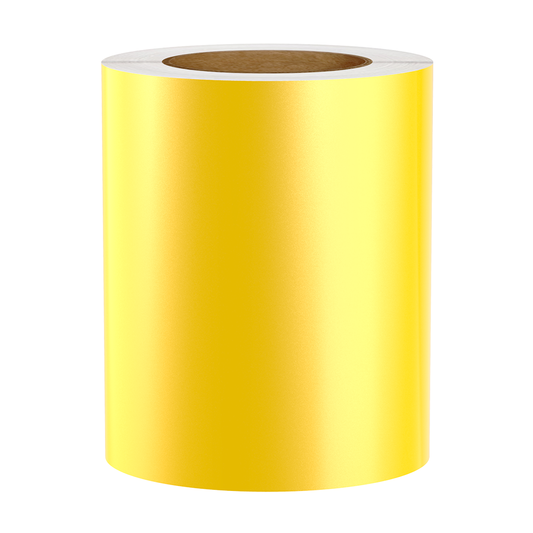 Reflective Vinyl Label Tape For Zebra Printers, Yellow, 6.25" x 150' (Sold as 2-Pack of 75' Rolls)