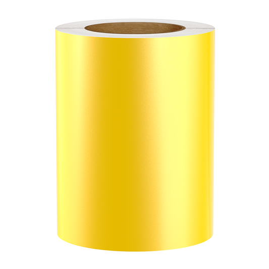 Reflective Vinyl Label Tape For Zebra Printers, Yellow, 6.75" x 150' (Sold as 2-Pack of 75' Rolls)
