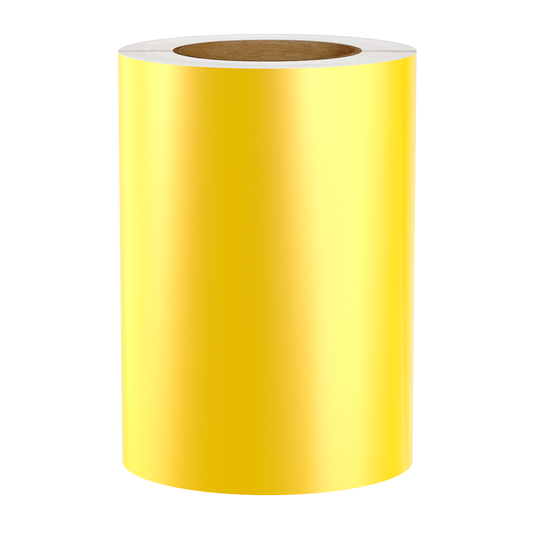 Reflective Vinyl Label Tape For Zebra Printers, Yellow, 7.25" x 150' (Sold as 2-Pack of 75' Rolls)
