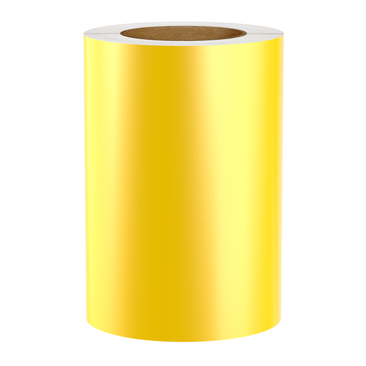 Reflective Vinyl Label Tape For Zebra Printers, Yellow, 7.50" x 150' (Sold as 2-Pack of 75' Rolls)