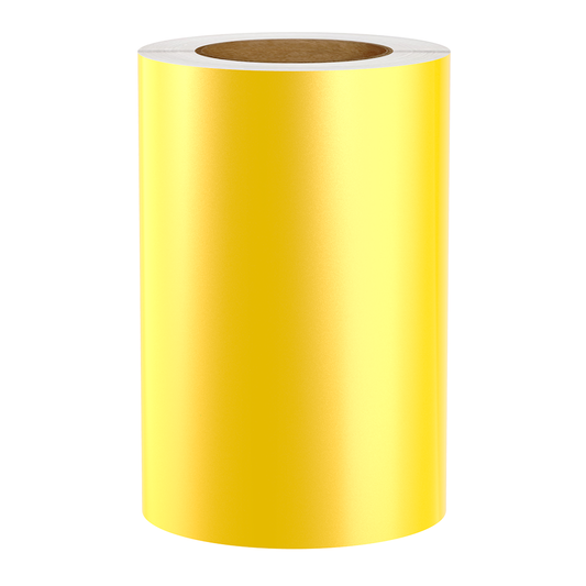 Reflective Vinyl Label Tape For Zebra Printers, Yellow, 7.75" x 150' (Sold as 2-Pack of 75' Rolls)