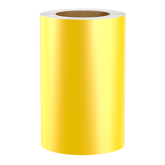 Reflective Vinyl Label Tape For Zebra Printers, Yellow, 8.00" x 150' (Sold as 2-Pack of 75' Rolls)