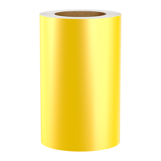 Reflective Vinyl Label Tape For Zebra Printers, Yellow, 8.25" x 150' (Sold as 2-Pack of 75' Rolls)