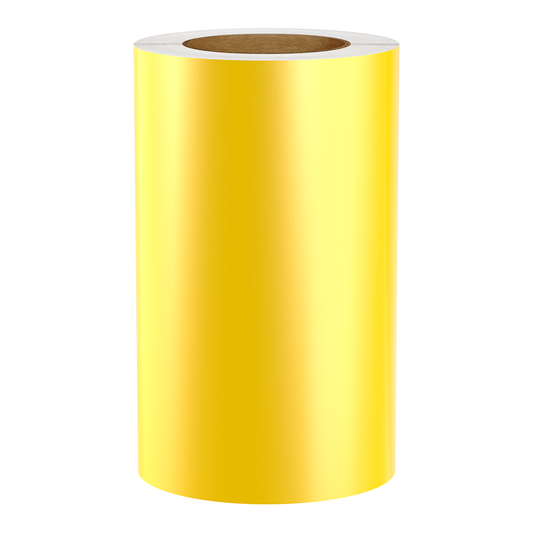 Reflective Vinyl Label Tape For Zebra Printers, Yellow, 8.50" x 150' (Sold as 2-Pack of 75' Rolls)