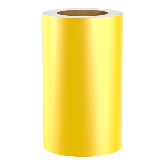 Reflective Vinyl Label Tape For Zebra Printers, Yellow, 8.75" x 150' (Sold as 2-Pack of 75' Rolls)