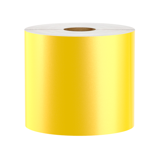 Reflective Vinyl Label Tape For Zebra Printers, Yellow, 3.75" x 150' (Sold as 2-Pack of 75' Rolls)