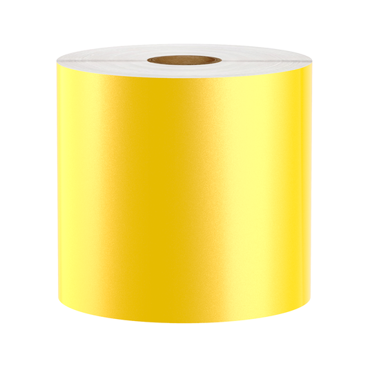 Reflective Vinyl Label Tape For Zebra Printers, Yellow, 4.00" x 150' (Sold as 2-Pack of 75' Rolls)